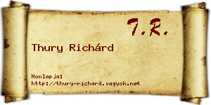 Thury Richárd névjegykártya